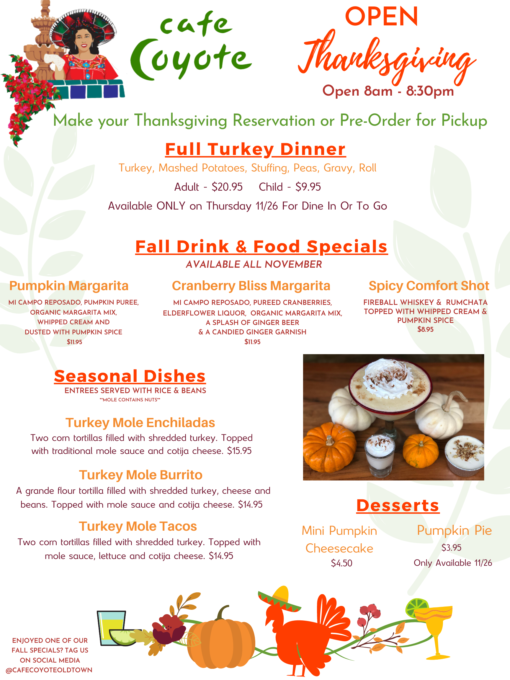 Thanksgiving Menu - Cafe Coyote