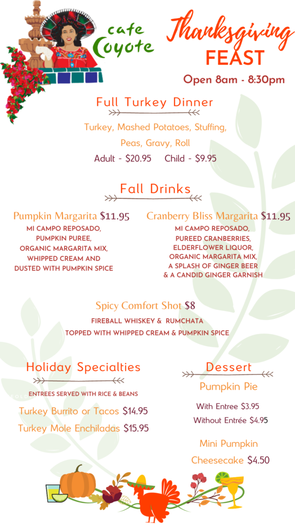 Thanksgiving Menu - Cafe Coyote